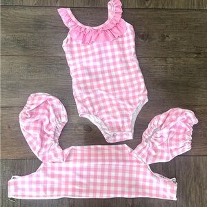Pink Gingham Floatie Cover NWT